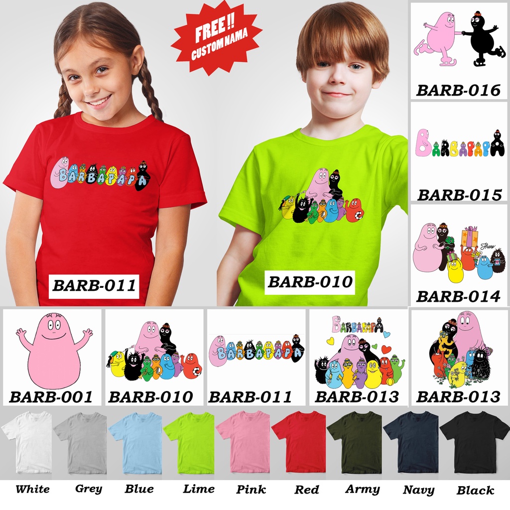 [FREE NAMA!!] Kaos Anak &amp; Family Barbapapa 100% COTTON PREMIUM !!