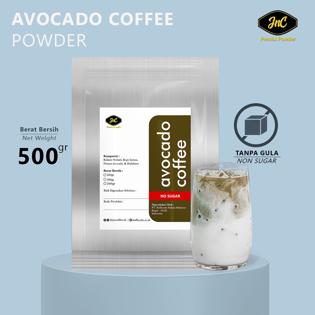 JnC Avocado Coffee Tanpa Gula 500gr / bubuk minuman Avocado Coffee