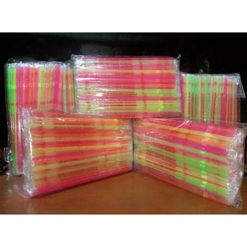 Sedotan atw pipet plastik air minuman jus Warna warni steril