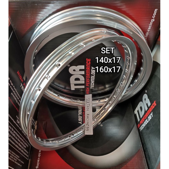 Velg TDR W Shape Ring 17 x 140+160 Silver Glossy 1 Set