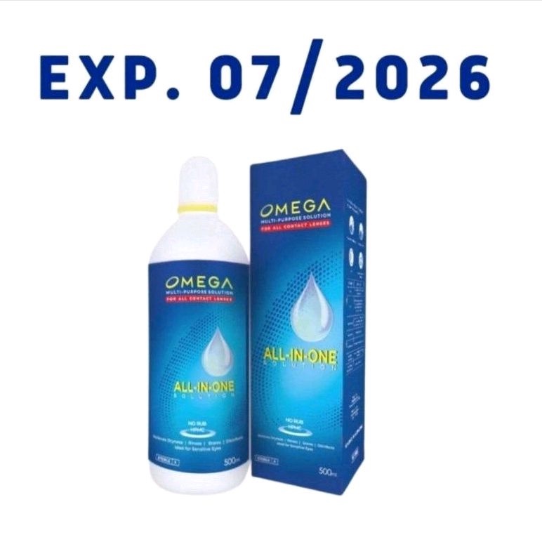 Cairan Softlens Omega All In One 500ml / Air Pembersih Soflens Omega all in one multi purpose solution 500ml / Solution OMEGA ALL IN ONE 500ml