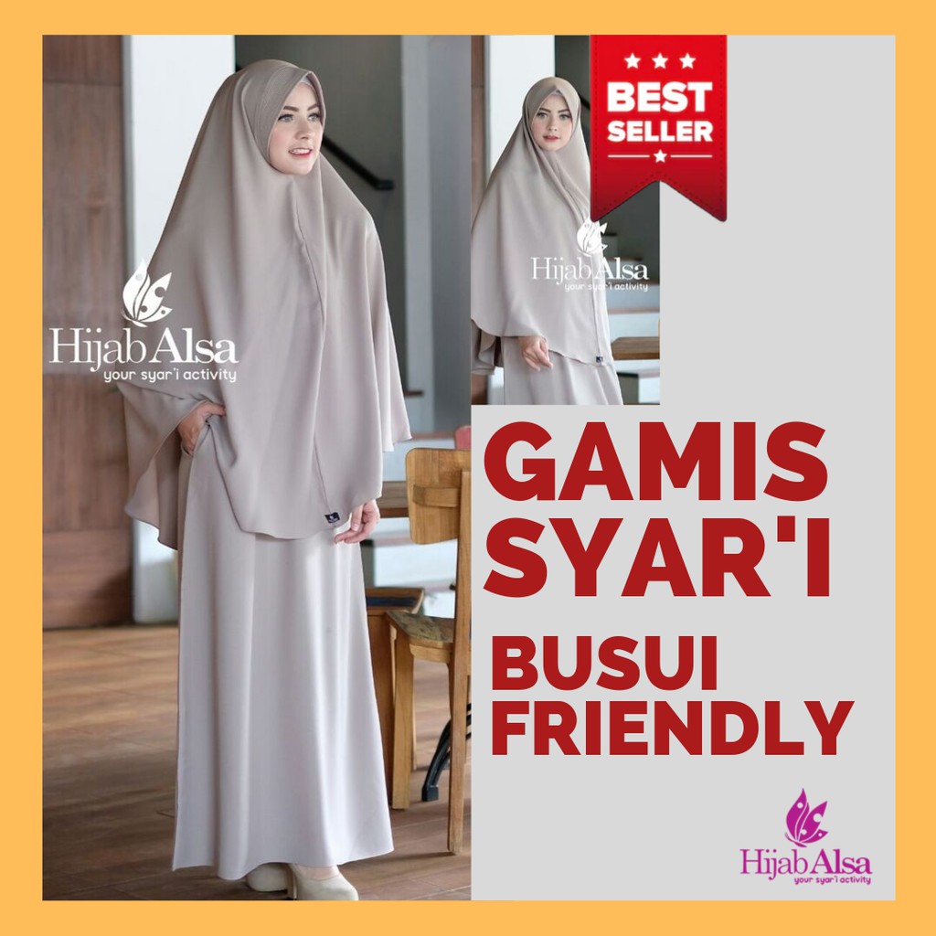 Hijab Alsa | Gamis Syari | Busui Friendly | Mafaza Khimar Anita | Muslimah Akhwat Wanita Abu Muda