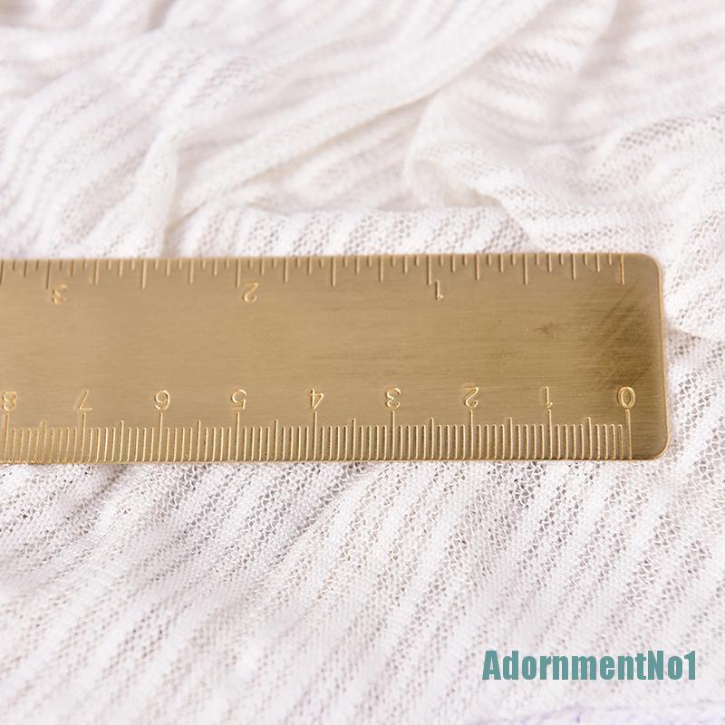 [AdornmentNo1]Pocket Mini Vintage Brass Ruler 4&quot; key ring attachment bookmark Ruler Dual Scales