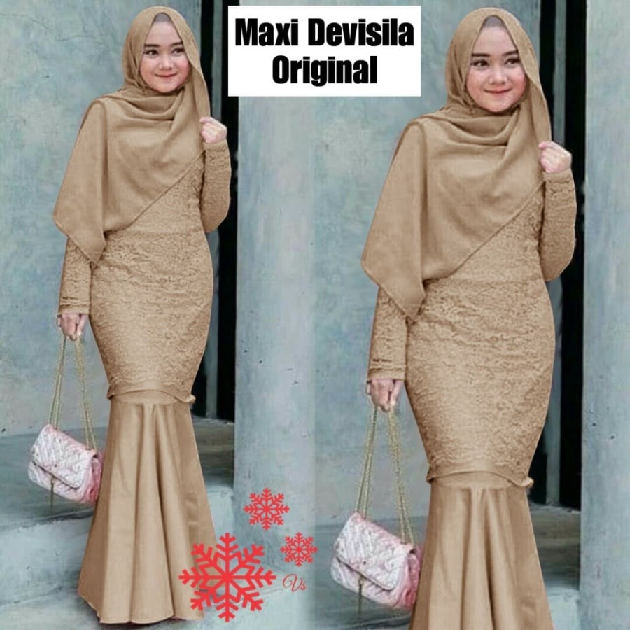 COD Gamis Brukat Wanita Terbaruu Kekinian 2021 Baju Muslim Busui Kondangan Mewah Modern Duyung Murah