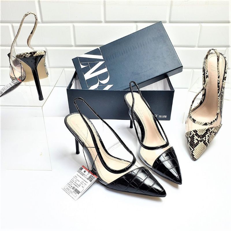 Zara Vinyl Slingback High Heels