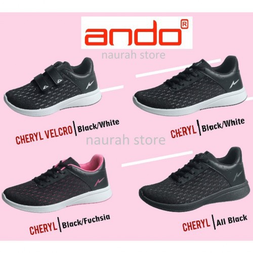 Sepatu Anak Sekolah Perempuan Wanita Cewek Murah Hitam Keren Trendy Jalan-jalan Ando
