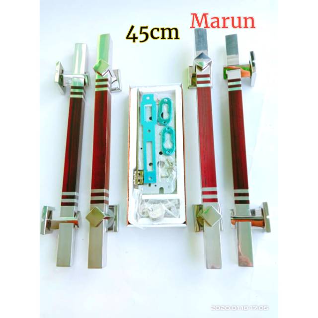 MERAH MARUN HANDLE PINTU RUMAH STAINLESS 45CM