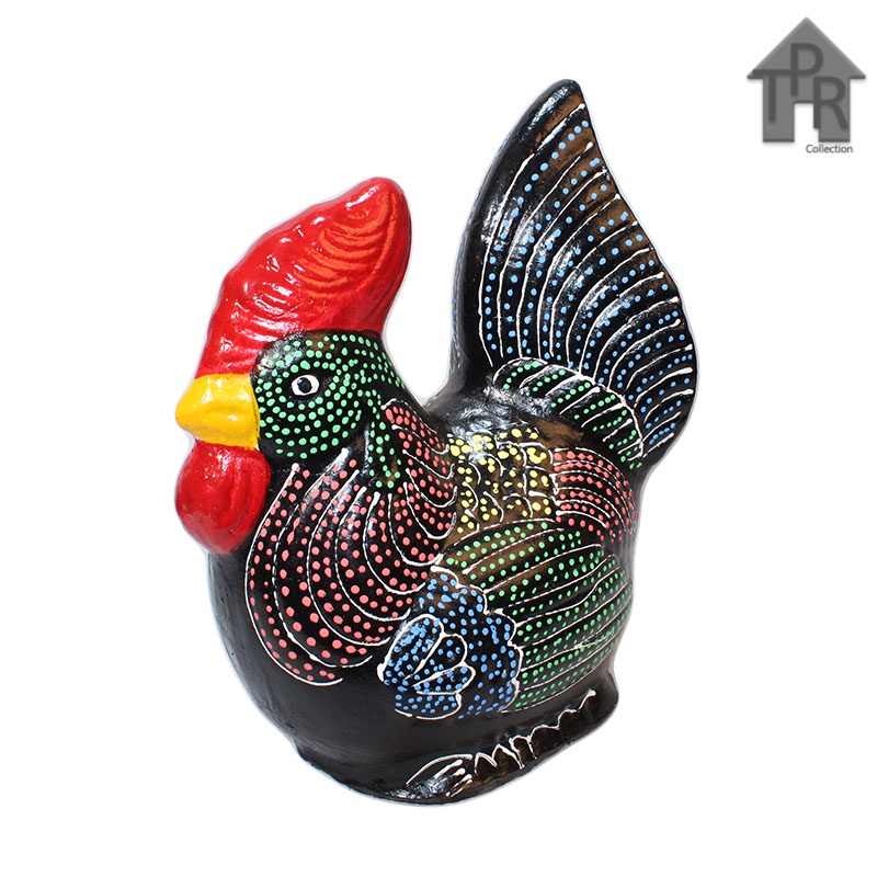 Gerabah - celengan tanah liat / piggy bank / ayam tradisional size XL + packing kayu