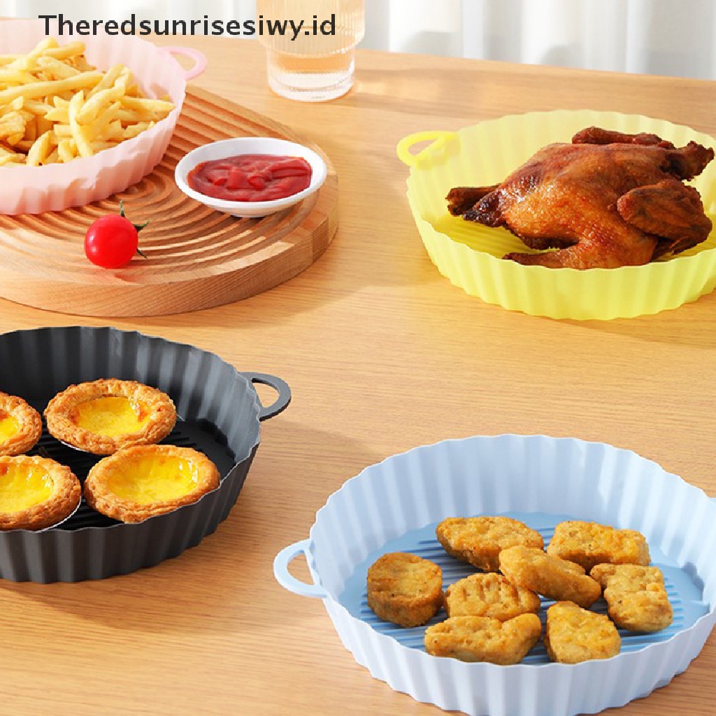 # Alat Rumah Tangga # Nampan Air Fryer / Panggang Ayam Bentuk Bulat Bahan Silikon Ukuran 21cm