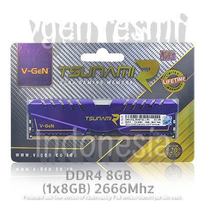 VGeN Ram DDR4 8GB 2666Mhz CL16 1,2V V-GeN Tsunami R Single Gaming Memory