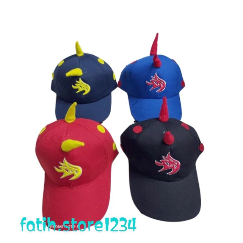 Besst seller topi anak boboiboy tanduk bordir api topi boboiboy