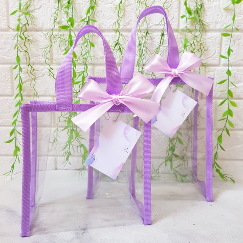 Goodie Bag Lilac Tas Transparan Tote Bag Ungu Hampers