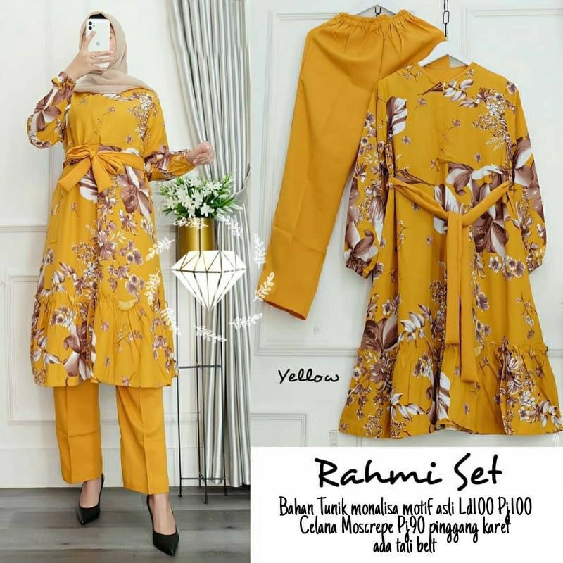 Baju Setelan Wanita Dewasa Import Kekinian Terbaru 2021 STELAN TUNIK FASHION MUSLIM TERBARU MURAH