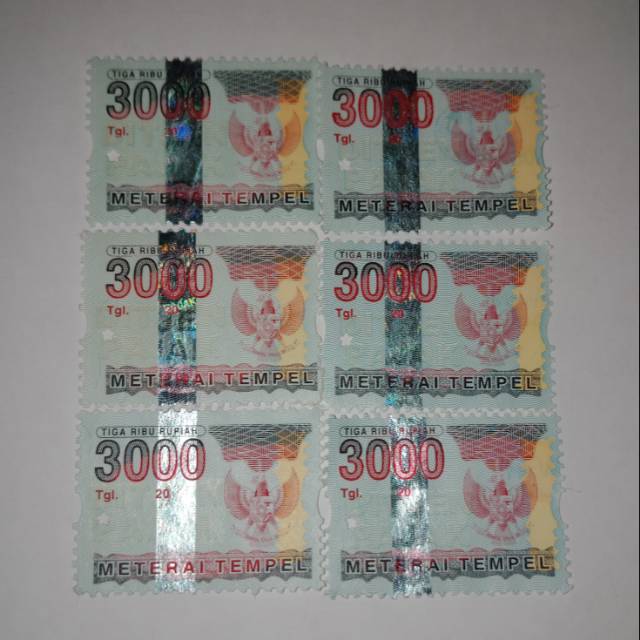 Materai 3000 Rupiah Tahun 2006-2009 ASLI