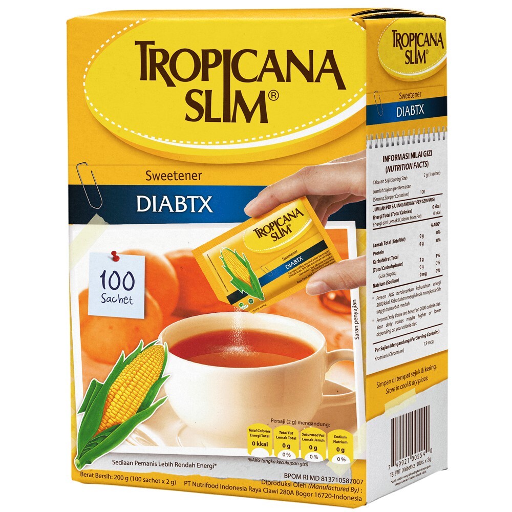 

Tropicana Slim Sweetener Diabetics 100s barcode 749921005540