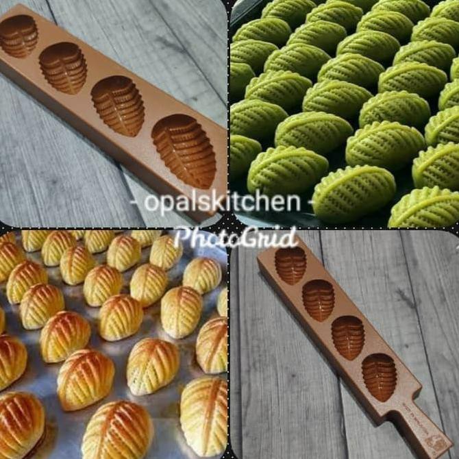 KN007 CETAKAN NASTAR DAUN KUE KERING COKLAT PRALINE KUE TOK KU THOK KUE SATU - DAUN