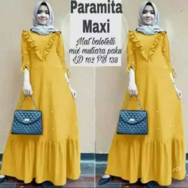 Paramita Maxi | Gamis syari | Baju Gamis | Pakaian Wanita | Baju Muslim | Pakaian Muslim