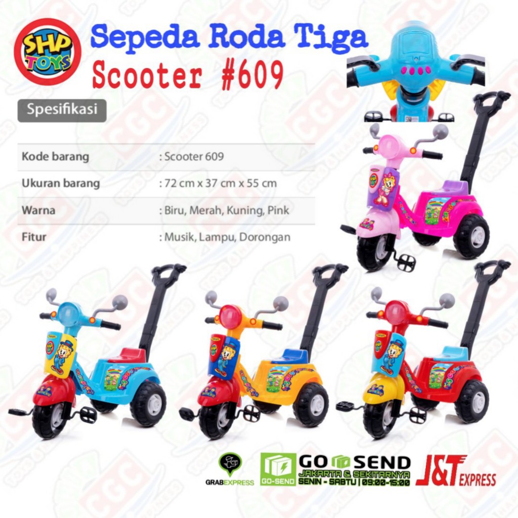  FLASH SALE SHP Scooter 609 Mainan Anak Sepeda  Roda  Tiga  