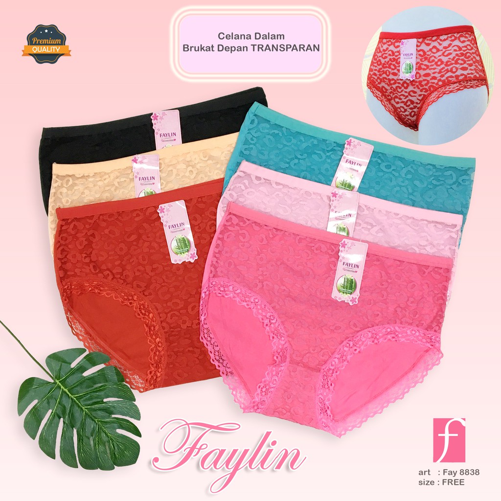 FAYLIN | Celana Dalam Renda Brukat TRANSPARANT Depan / CD SEXY / art FAY 8838