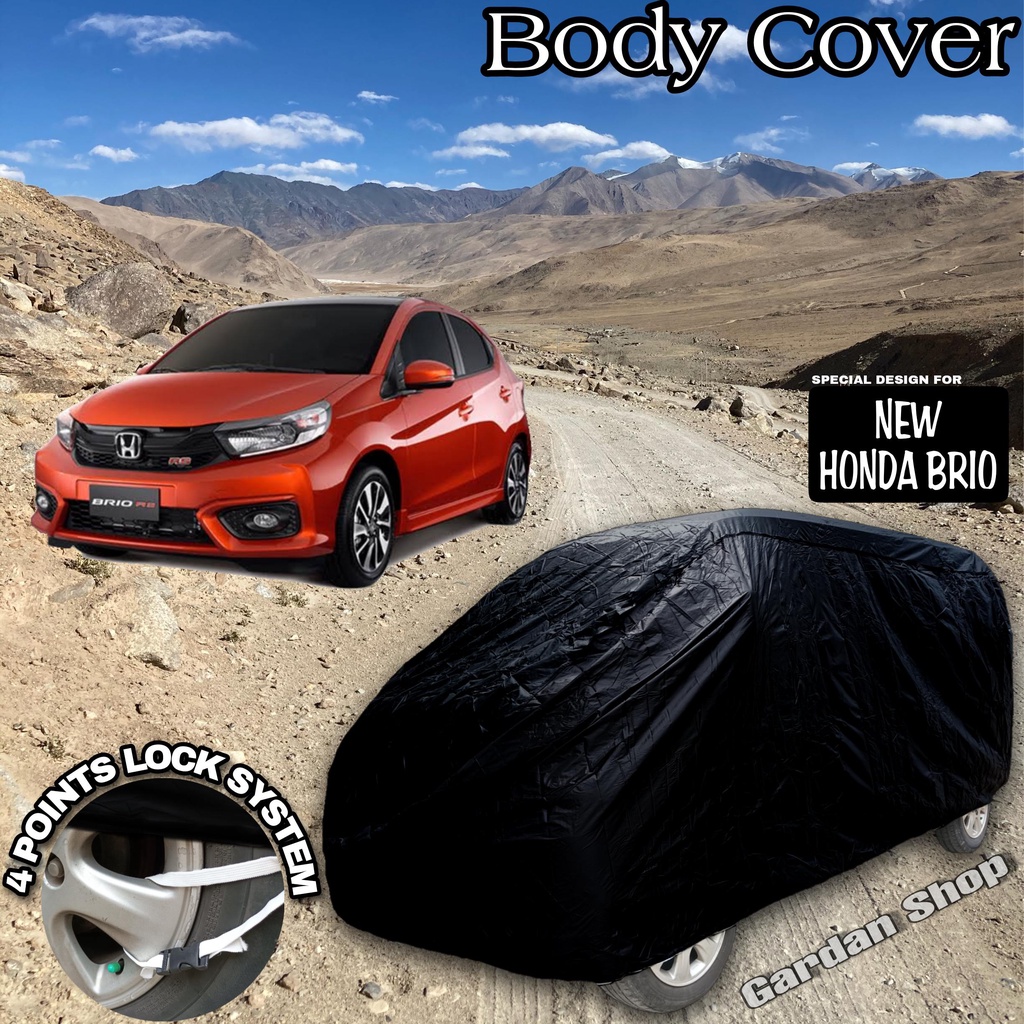 Sarung Mobil NEW HONDA BRIO Hitam POLOS Body Cover New Honda Brio Full Black