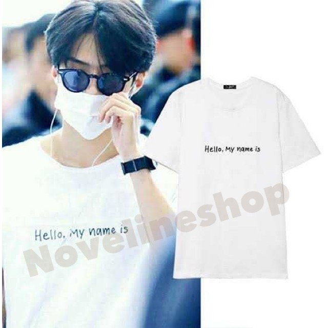 KAOS TSHIRT KPOP EXO SEHUN HELLO MY NAME IS