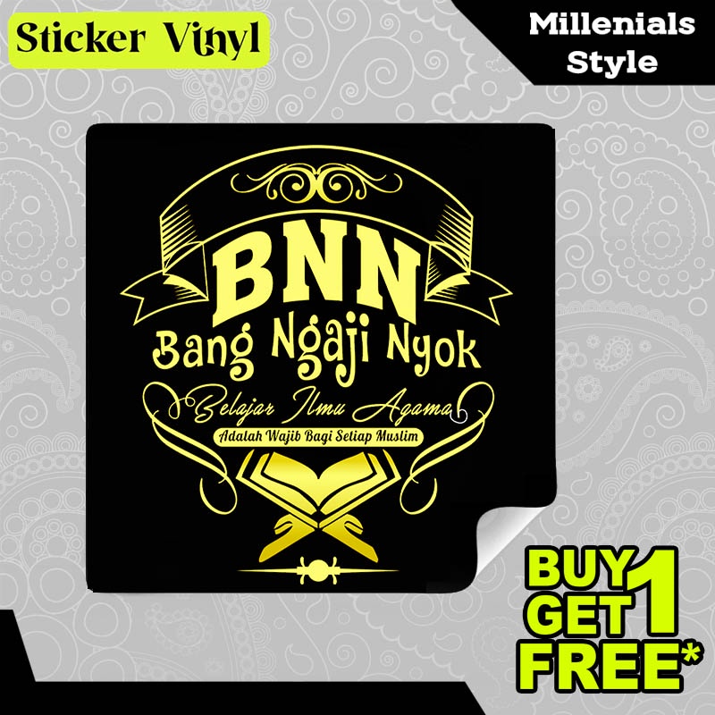

Stiker Sticker Bang Ngaji Nyok Gambar Unik Desain Keren dan Kekinian Aesthetic Bahan Vinyl Satuan Anti Air