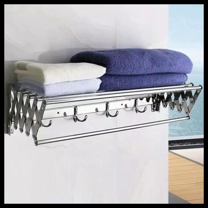 Rak Dapur - Rak Handuk Tarik Stainless Jemuran Handuk Tarik