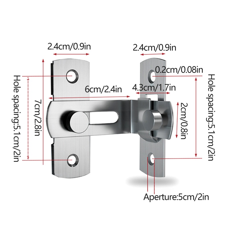 Gro 2x Kunci Pintu Sliding Pintu Gudang Untuk Grendel Stainless Steel Flip Locks Door Hasp fo