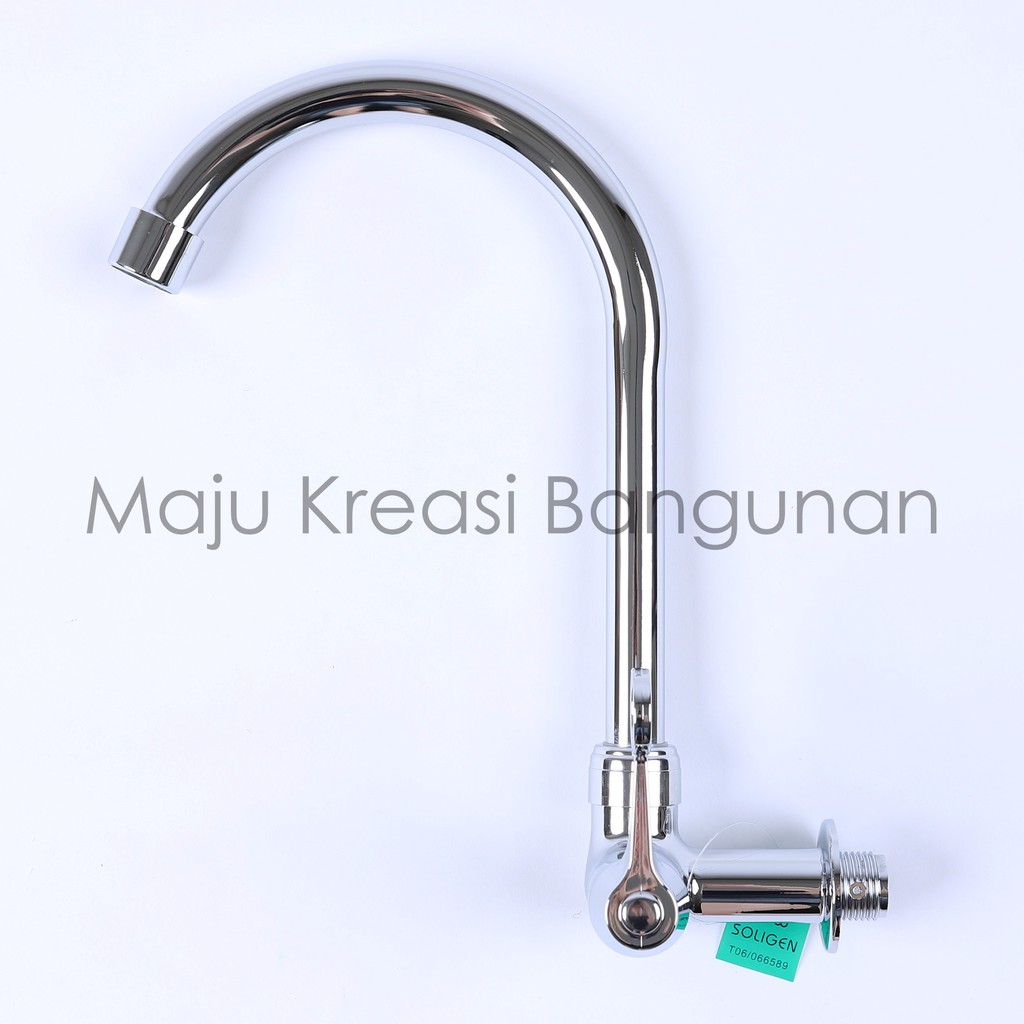 Kran Angsa New Soligen Keran Air Cuci Piring Tembok PVC Chrome Sink WM1S