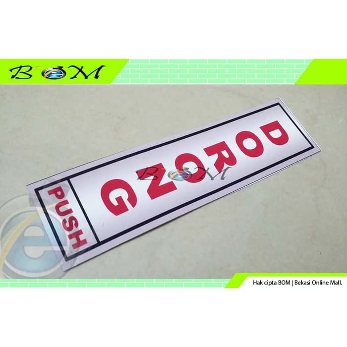 

stiker sticker label pintu dorong push vertikal