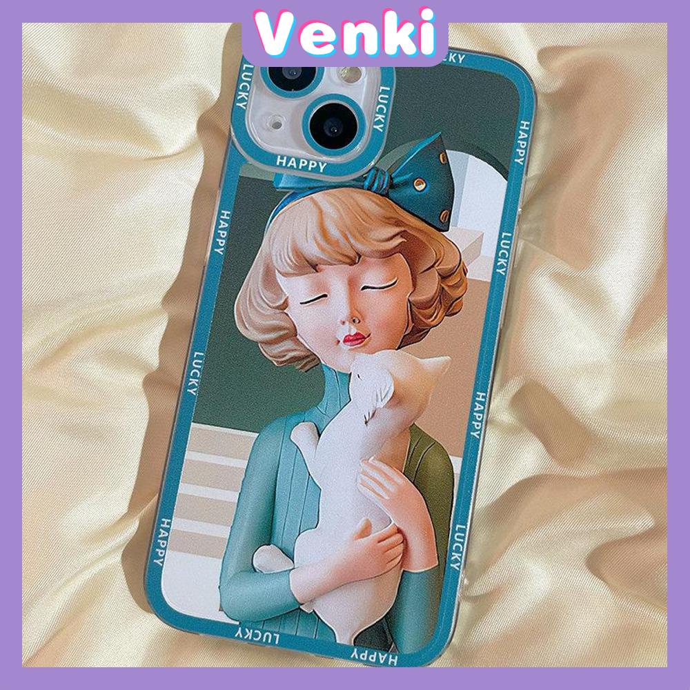 iPhone Case Silicone Soft Case Clear Case Square Edge Shockproof Protection Camera Comic Cute Girl Compatible For iPhone 11 iPhone 13 Pro Max iPhone 12 Pro Max iPhone 7 Plus xr