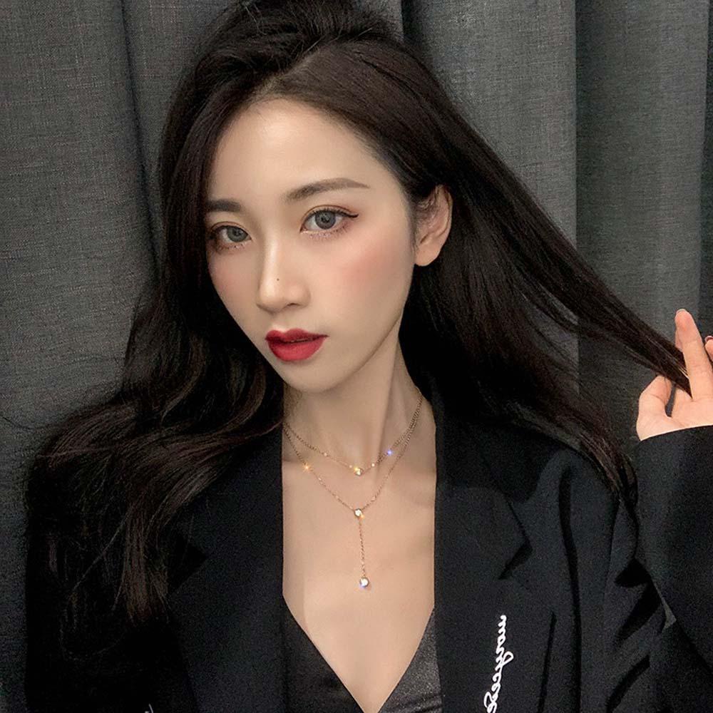 Agustina O-Chain Kalung Temperamen Liar Wanita Rumbai Korea Zirkon Perhiasan Fashion