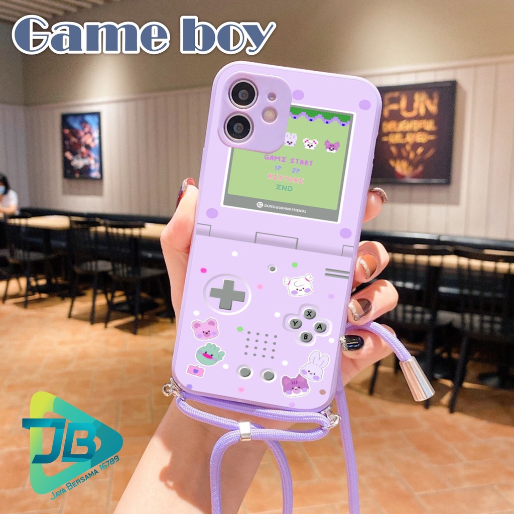 SOFTCASE SILIKON SLINGCASE TALI LANYARD STRAP PHONE MACARON PELINDUNG KAMERA GAME BOY OPPO VIVO SAMSUNG XIAOMI REALME IPHONE ALL TYPE JB5488