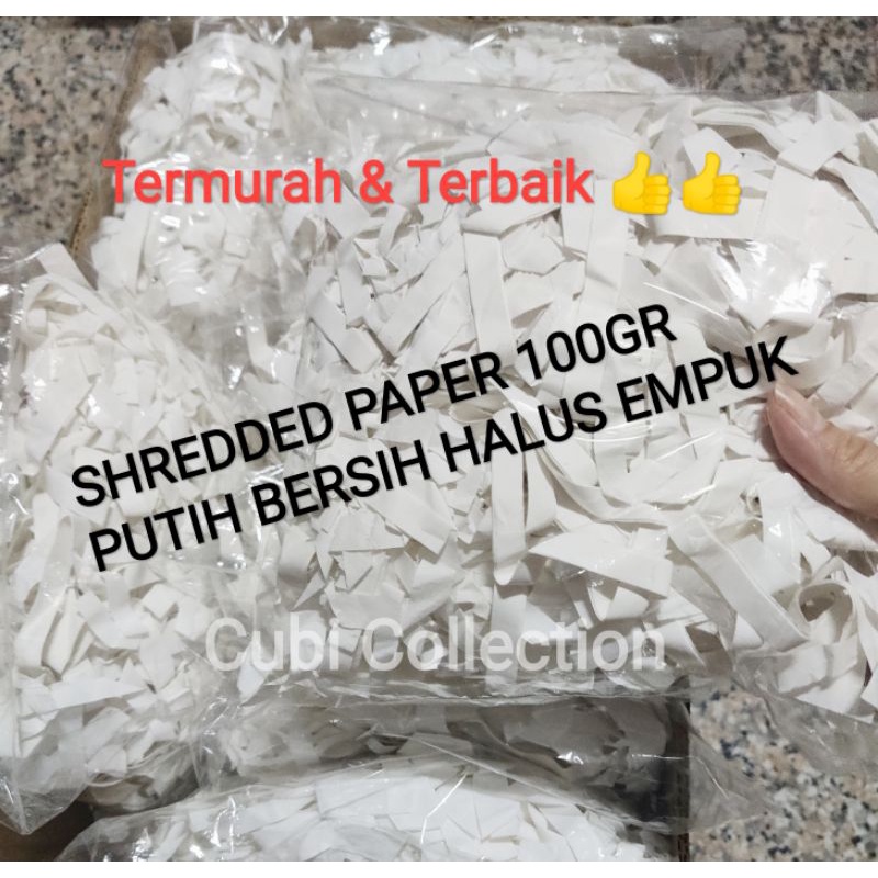 

SHREDDED PAPER KERTAS CACAH SERUT PUTIH HALUS EMPUK TERMURAH!!