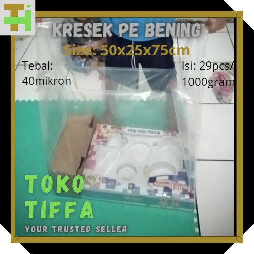 Kresek bening 50x75 bening tebal 04 (1pcs) | Kantong Plastik
