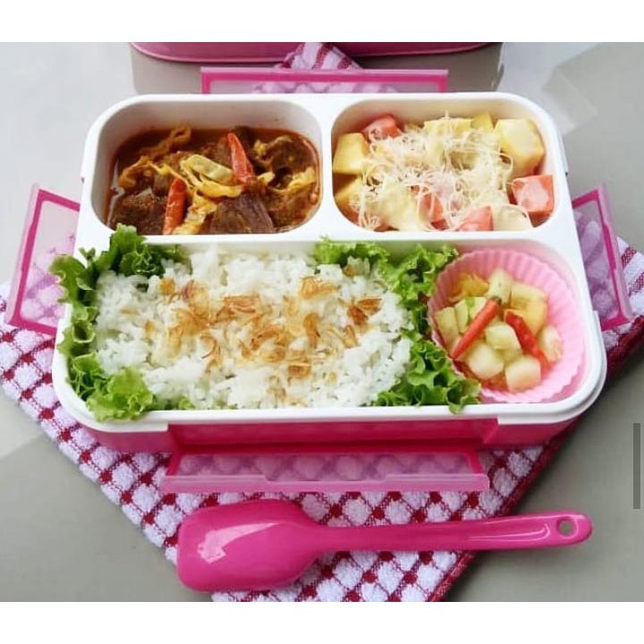 Lunch Box Kotak Makan bekal anti tumpah Yooyee 579 Tiga Sekat ( YOY-579