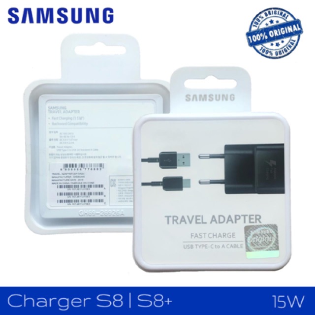 Charger Samsung Original 100% Fast Charging 2A 15W Type C S8 S8+ S9 S9+ S10 S10+ Note8 Note9