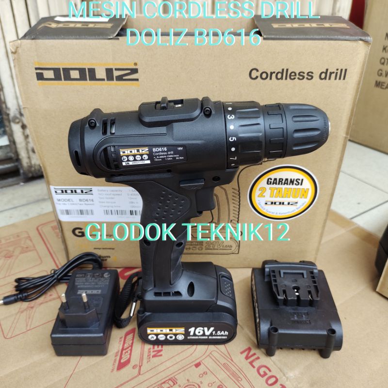 MESIN CORDLESS DRILL DOLIZ BD616 / MESIN BOR BATERAI DOLIZ BD616 / BOR CAS DOLIS BD616