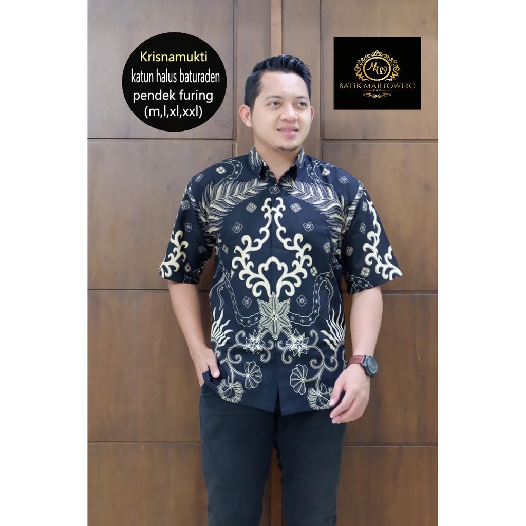 KRISNAMUKTI MARTOWIRO KEMEJA BATIK PRIA LENGAN PANJANG PENDEK LAPIS FURING ATASAN BATIK PRIA MODERN JANJI KAMULYAN PITOJIWO NAVY BANU SAKA ANTOKORO KRISNAMUKTI KUNING TRESNO KAMOLYAN PARAMARTA NAVY KADUNG KULINO TROMPET  JOGLO UNGU ASWOTOMO ABU DEWA