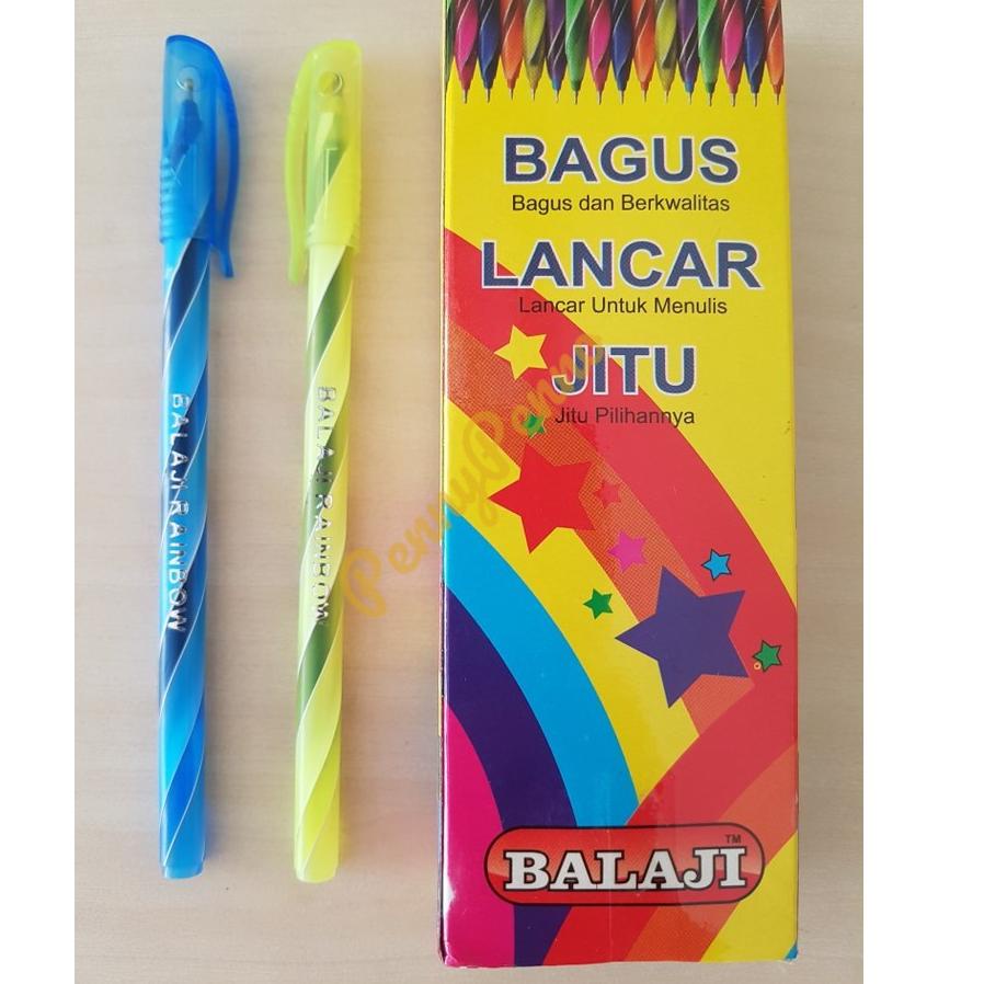 

〖LVS〗 Ballpoint BaLaJi Pelangi / Pulpen BaLaJi Rainbow 1 Pack isi 12 Pcs