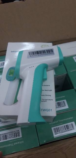 Themometer infrared thermogun non kontak 3 warna layar indikator model elegan slim pas di saku