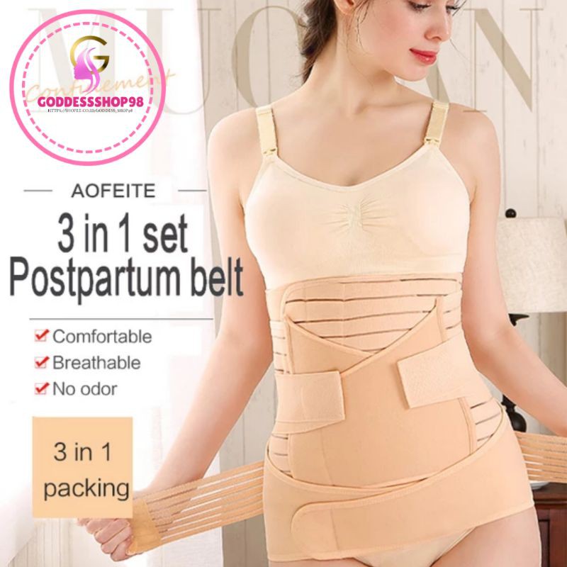 Korset Pelangsing 3in1 Stagen Korset melahirkan Pengecil Perut Postpartum Recovery Corset