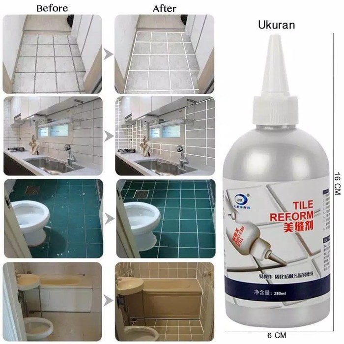 Tile Reform 280ml Cairan Pengisi Celah Nat Keramik Anti Jamur Lantai