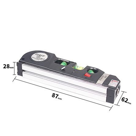 [ALATUKUR] -  Taffware LEVELPRO3 Penggaris Laser Horizontal Vertical 250CM + Waterpass