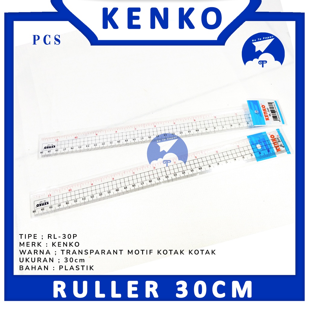 

PENGGARIS ( RULER ) KENKO PLASTIK UKURAN 30CM RL-30P [ SATUAN ]