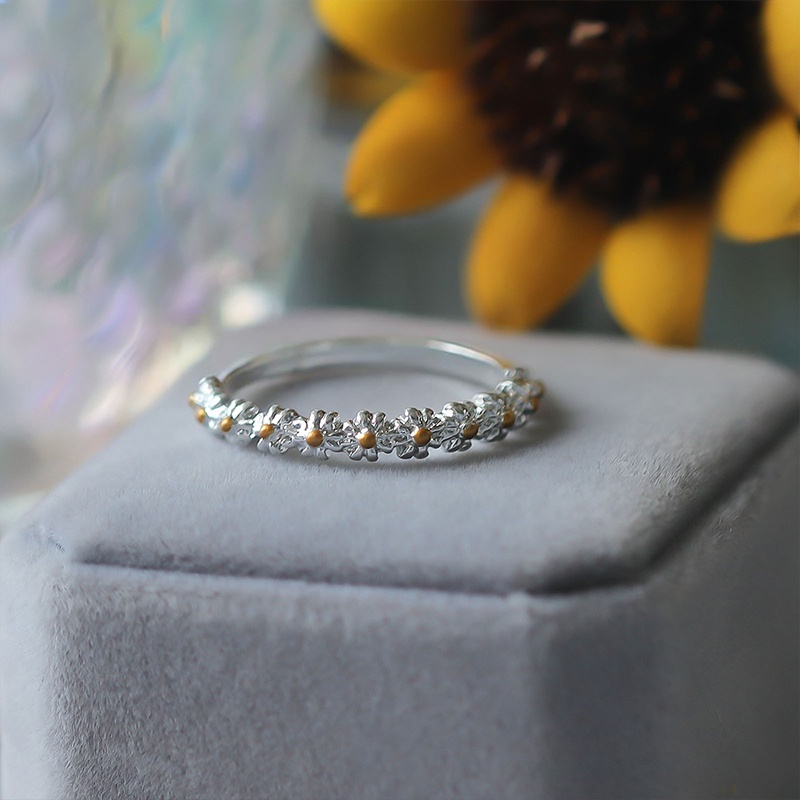 【READY STOCK】2023 Retro Daisy Ring Korean Adjustable Rings for Women Jewelry Accessories Kreatif Sederhana