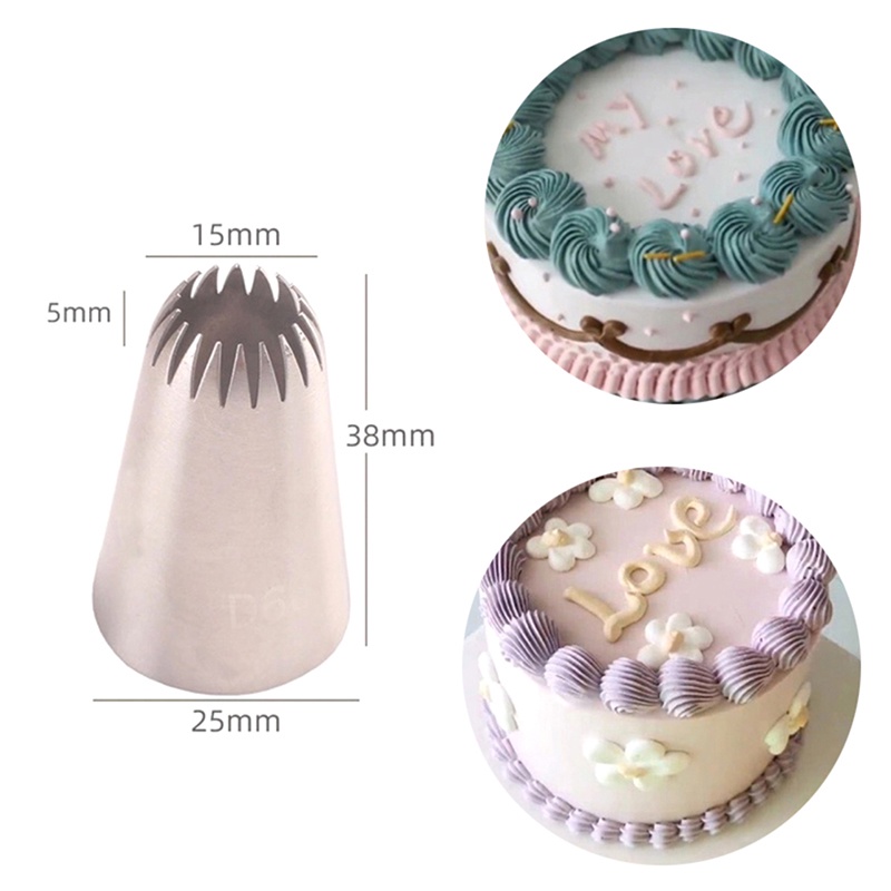 / Dreamdreaming / D66 #18 Pcs Spuit Piping Icing Bentuk Bintang Bahan Stainless Steel Untuk Dekorasi Kue