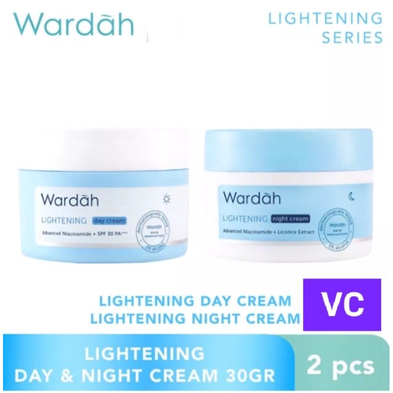 (BISA COD)WARDAH LIGHTENING PAKET GLOWING ISI 2 KRIM SIANG DAN MALAM 30ml