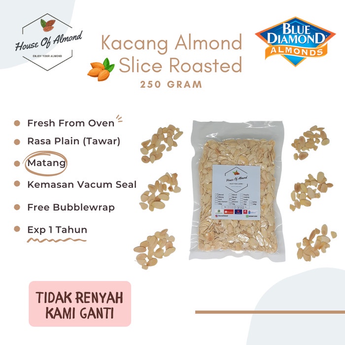 

Q20121Sa Kacang Almond Slice Panggang (Roasted/Oven) 250Gr Dw501Sqss