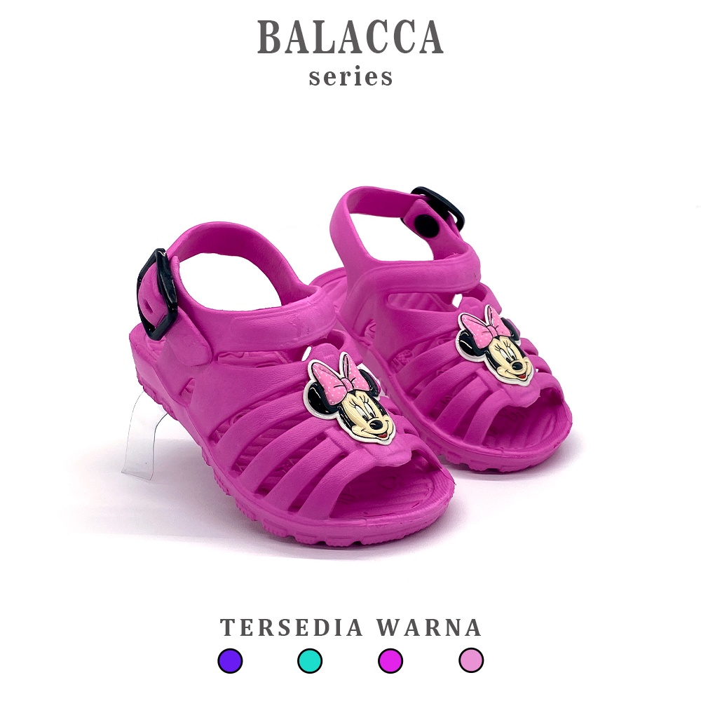 Balacca Sandal Anak Perempuan Model Selop Garis Bergambar 029